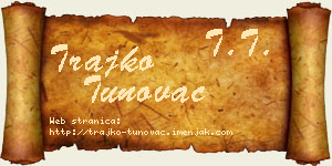 Trajko Tunovac vizit kartica